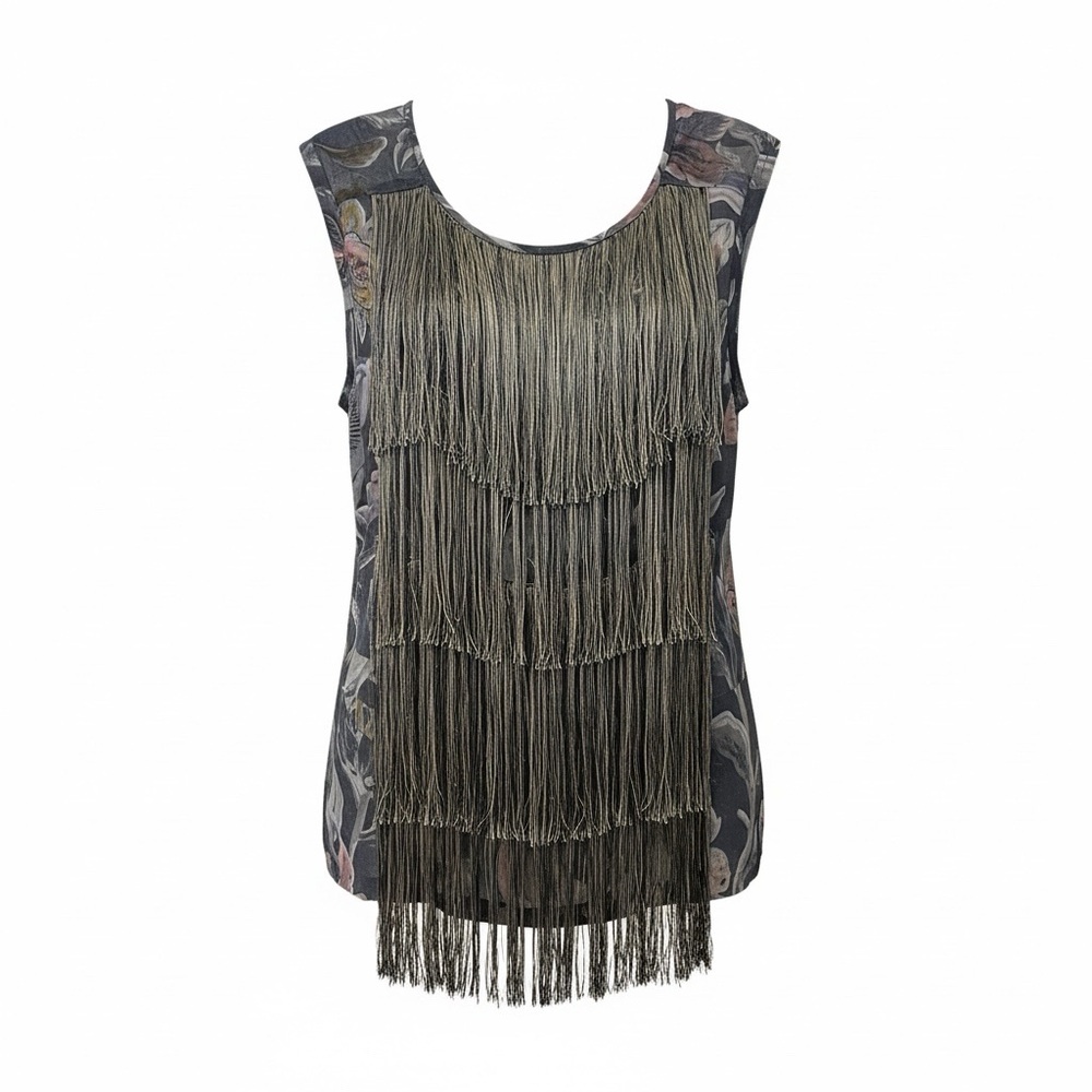 Dries Van Noten silk fringe floral top